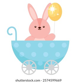 baby shower bunny cartoon isolated