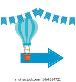 baby shower card with balloon air hot