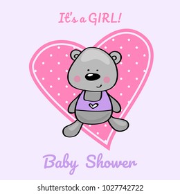 baby shower card with bear