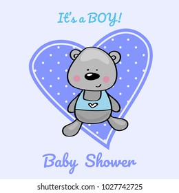 baby shower card with bear