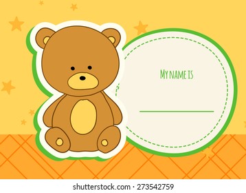 baby shower card with bear