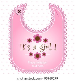 Baby shower card with a bib for a boy