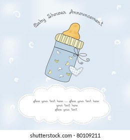 baby shower card with bottle milk