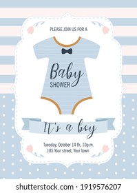 Baby Shower card. It's a boy. Vector illustration