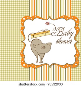baby shower card with cat