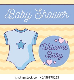 baby shower card with clothes kid