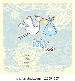 Baby shower card with copy space