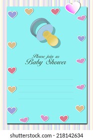 Baby shower card with copy space for boy