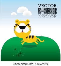 baby shower card with cute cartoon tiger