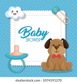 baby shower card with cute dog