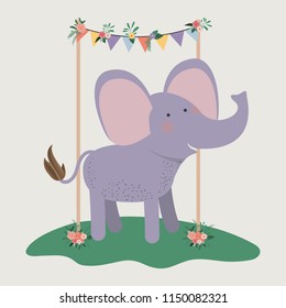 baby shower card with cute elephant