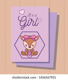 baby shower card with cute fox