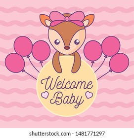 baby shower card with cute fox