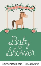baby shower card with cute horse