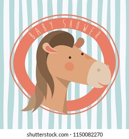 baby shower card with cute horse