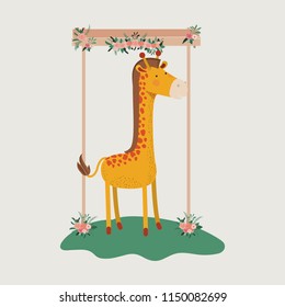 baby shower card with cute jiraffe