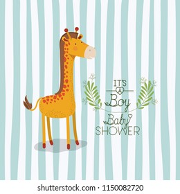 baby shower card with cute jiraffe