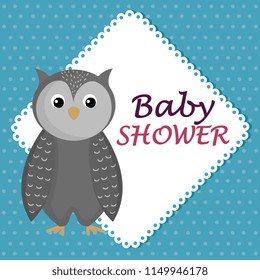 baby shower card with cute owl