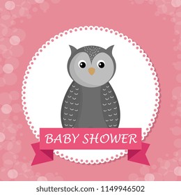 baby shower card with cute owl
