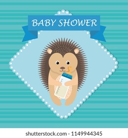 baby shower card with cute porcupine