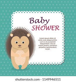 baby shower card with cute porcupine