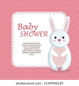 baby shower card with cute rabbit