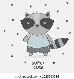Baby Shower card with cute raccoon