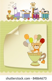 baby shower card with cute teddy bear