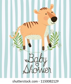 baby shower card with cute tiger