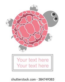 baby shower card with cute turtle. vector illustration