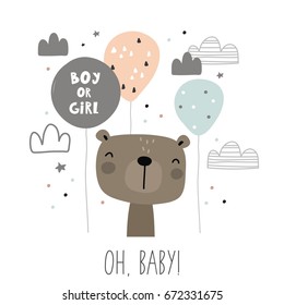Baby Shower card design. Boy or Girl
