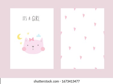 Baby Shower card design. Cute hand drawn . vector print