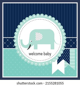 Baby shower card design with cute elephant