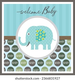 Baby shower card design with cute elephant