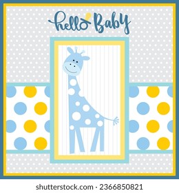 Baby shower card design with cute giraffe