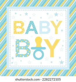 Baby shower card design with text baby boy