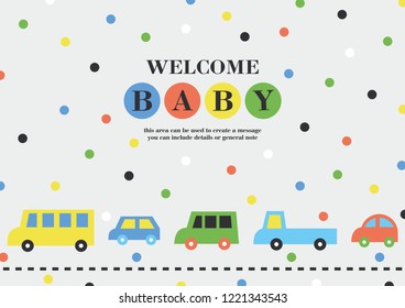 Baby shower card design. Vector illustration.