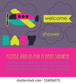baby shower card design. vector illustration