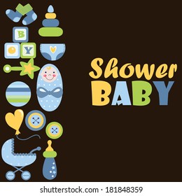 baby shower card design. vector illustration