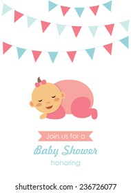 baby shower card design. vector illustration