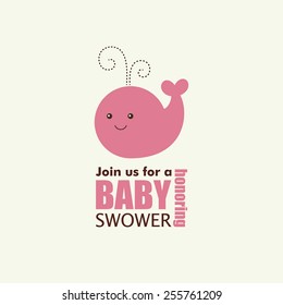 baby shower card design. vector illustration