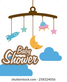Baby shower card design, vector illustration.