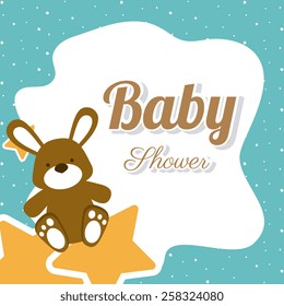 Baby shower card design, vector illustration.