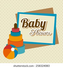 Baby shower card design, vector illustration.