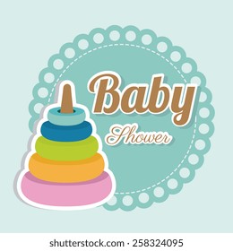 Baby shower card design, vector illustration.