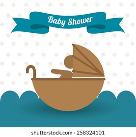 Baby shower card design, vector illustration.