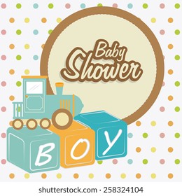 Baby shower card design, vector illustration.