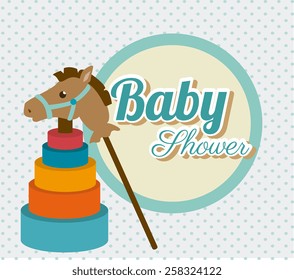 Baby shower card design, vector illustration.