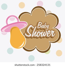 Baby shower card design, vector illustration.