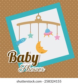 Baby shower card design, vector illustration.